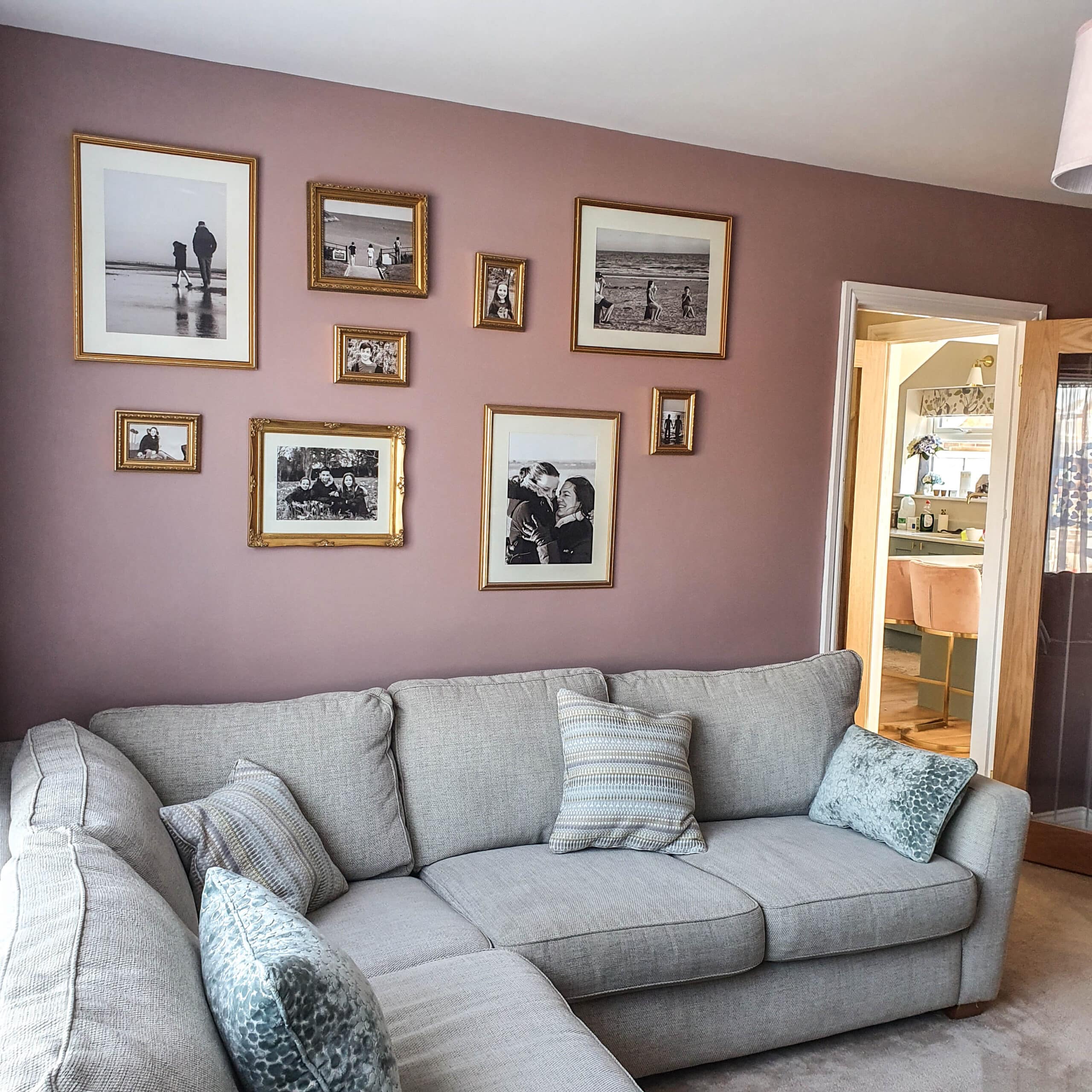 pink and gold living room-7